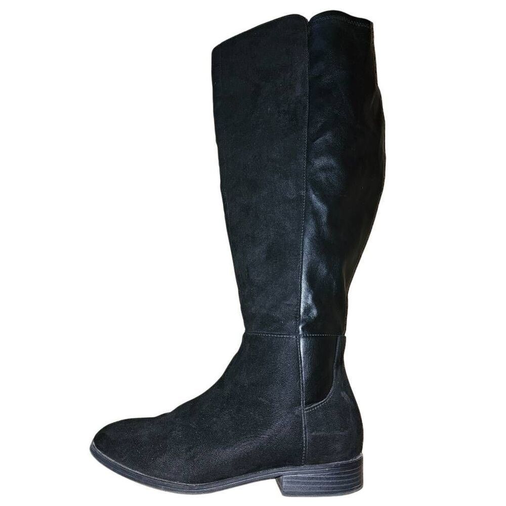 Women's Time And Tru Faux Leather 50/50 Boot Size 11 Black